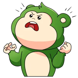 🤬 37eb0d9e обезьяна, зеленый, мультфильм, животное, злой, выражение, человекообразная обезьяна telegram sticker