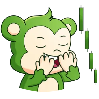 😶‍🌫️ a95adb93 обезьяна, зеленый, наклейка, мультик, животное, счастливый telegram sticker