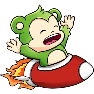 🚀 efe2ff67 обезьяна, ракета, мультфильм, космос, летающий, животное telegram sticker