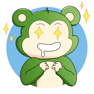 🤩 faf46569 обезьяна, мультфильм, животное, блестки, милый, каваи telegram sticker