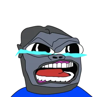 😱 2de28422 mem, płacz, zły, wściekłość, małpa, wyraz, ilustracja whatsapp sticker