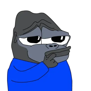 🤔 718a7490 małpa, myślenie, małpa, mem, rozmyślanie whatsapp sticker