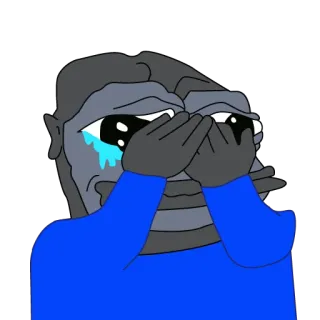 😢 7fb10acb płacz, smutny, pepe, żaba, mem whatsapp sticker