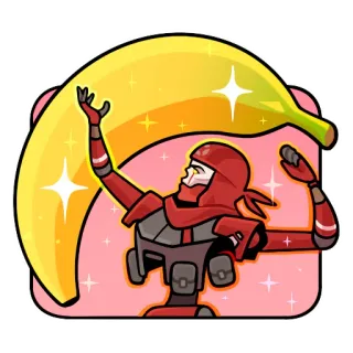 🍌 475ad2a8 Revenant Apex Legends videogioco, personaggio, robot, banana, adesivo telegram sticker