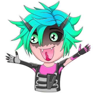 😁 a862fc09 Чиби, Мультфильм, Аниме, Персонаж, Демон telegram sticker