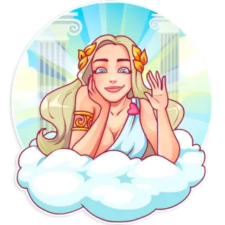 👋 9dadcb94 女人, 云, 希腊, 女神, 神话, 卡通 telegram sticker