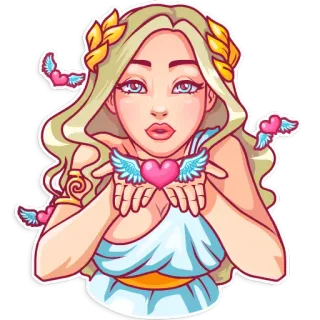 😘 c202f84e 丘比特, 爱, 心, 翅膀, 女神, 爱意 telegram sticker
