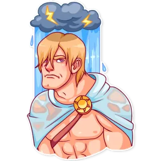 ☹️ 575703c8 đàn ông, mây, bão, mưa, sét, cơ bắp telegram sticker