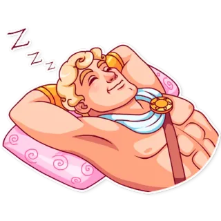 💤 6083f709 Zzzz ngủ, người đàn ông, hoạt hình, gối, zzz telegram sticker