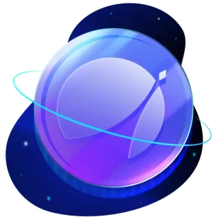 🪙 04f2b9ac 惑星, 宇宙, 銀河, 軌道, 青, 紫 telegram sticker