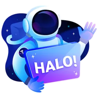 👋 b7c5d98f HALO! 宇宙飛行士, 挨拶, 光輪, 宇宙, 手を振る telegram sticker