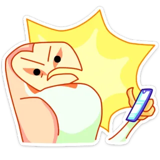 😳 1e43678b Desenho animado, Bravo, Telefone, Choque, Irritado telegram sticker