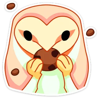 🍏 41e126bc coruja, fofo, biscoito, kawaii, animal, sobremesa, ilustração, desenho animado telegram sticker