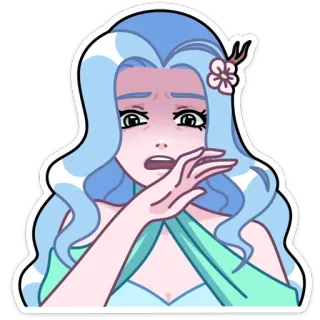 😬 7e47cf1b cartoon, woman, character, expression, fear, sad telegram sticker