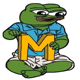 Ⓜ️ ef7f1b73 Pepe the Frog pepe, frog, cartoon, meme, internet meme, M, letter telegram sticker