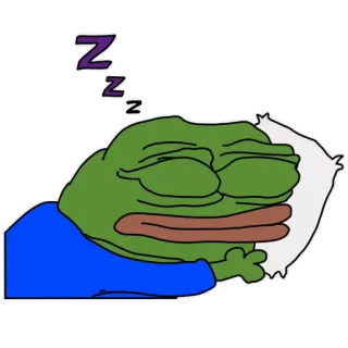 😴 05b73cd6 Pepe the Frog Z Z Z เปเป้, กบ, นอนหลับ, มีม, zzz, เหนื่อย, การ์ตูน whatsapp sticker