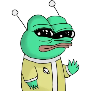👽 0934f3ce Pepe the Frog เปเป้, กบ, เอเลี่ยน, มีม whatsapp sticker