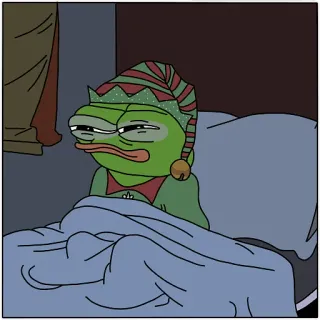 🥱 2c0167e6 Pepe the Frog เปเป้, กบ, ง่วง, การ์ตูน whatsapp sticker