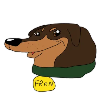 🐶 7de1aa40 FReN หมา, สัตว์เลี้ยง, สัตว์, การ์ตูน, ดัชชุน whatsapp sticker