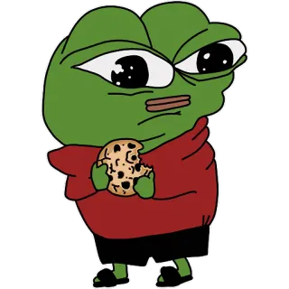 🍪 86d1ab67 Pepe the Frog เปเป้, กบ, คุกกี้, มีม, อินเทอร์เน็ต, การ์ตูน whatsapp sticker