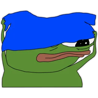 🛀 93c2bf12 Pepe the Frog pepe, กบ, มีม, มีมอินเทอร์เน็ต, เศร้า, feels bad man whatsapp sticker