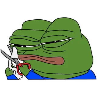 ✂️ c421b794 Pepe the Frog เปเป้, กบ, มีม, เศร้า, ความทุกข์ whatsapp sticker
