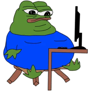 👩‍💻 d5e567ee Pepe the Frog pepe, กบ, มีม, การ์ตูน, อินเทอร์เน็ต, เศร้า whatsapp sticker