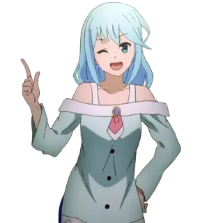 😉 20ad9c19 Aqua Konosuba Anime, Konosuba, Aqua, Personagem, Fantasia, Isekai, Piscadela telegram sticker