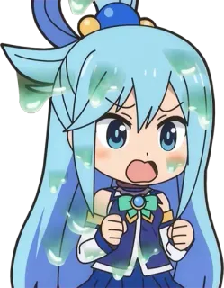 😠 4a7d77bb Aqua Konosuba Anime, Desenho animado, Fantasia, Humor, Sticker, Aqua telegram sticker