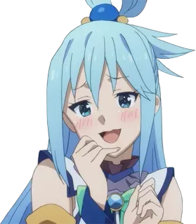 😌 4a90b492 Aqua Konosuba Anime, Desenho animado, Konosuba, Aqua, feminino, personagem telegram sticker