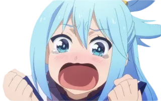 😭 687f4f37 Aqua KonoSuba Anime, Chorando, Konosuba, Aqua telegram sticker