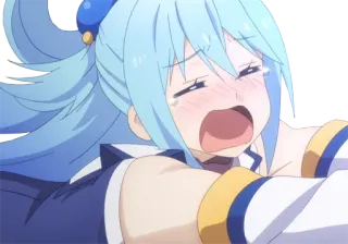 😭 6fb771c9 Aqua Konosuba Anime, Konosuba, Aqua, chorando, engraçado telegram sticker