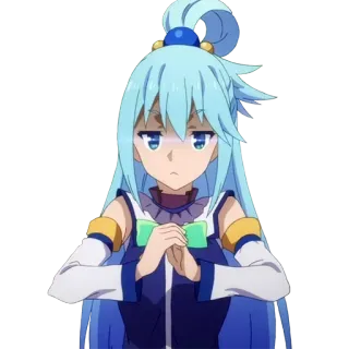 😡 731dffc4 Aqua Konosuba Anime, Personagem, Feminino, Cabelo azul, Konosuba, Aqua telegram sticker