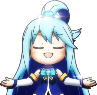 😇 77c6acb1 Aqua Konosuba Anime, Konosuba, Aqua, Chibi telegram sticker