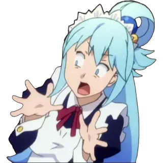 😱 851e8a55 Aqua Konosuba Anime, Desenho animado, Fofo, Engraçado, Waifu telegram sticker