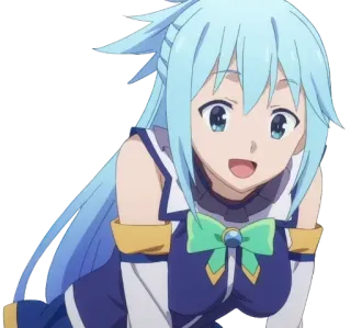 😃 8f0bbdd0 Aqua Konosuba Anime, Konosuba, Aqua, Desenho animado, Personagem telegram sticker