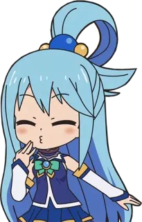 😙 9636ff9e Aqua Konosuba Anime, Kawaii, Mangá, Aqua, Konosuba, fofo, adesivo telegram sticker