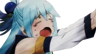 😭 9e662950 Aqua Konosuba Anime, Konosuba, Aqua, Chorando, Engraçado, Sticker telegram sticker