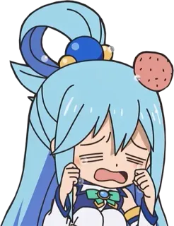 😰 c7a4f78a Aqua Konosuba Anime, Desenho animado, Triste, Chorando, Konosuba telegram sticker