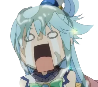 😨 cfd310bf Aqua Anime, Mangá, Reação, Engraçado, Chorar, Desenho animado, Aqua telegram sticker