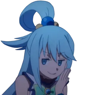 😏 f2c68a65 Aqua Konosuba Anime, Garota, arrogante, Desenho animado, Personagem, Aqua telegram sticker