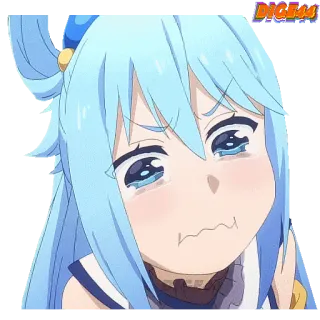 😭 edde07cb Aqua Konosuba anime, crying, sad, aqua, konosuba, cute, kawaii telegram sticker