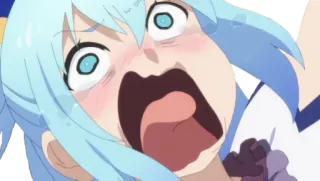 😫 9a6113d0 Aqua Konosuba アニメ, このすば, アクア, 面白い, 叫び telegram sticker