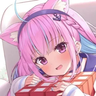 👾 253981f2 Aqua Minato Anime, VTuber, Minato Aqua, Bonito, Kawaii whatsapp sticker