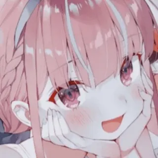 👾 89ebe5cd garota anime, cabelo rosa, fofa, mangá, ilustração, desenho animado whatsapp sticker