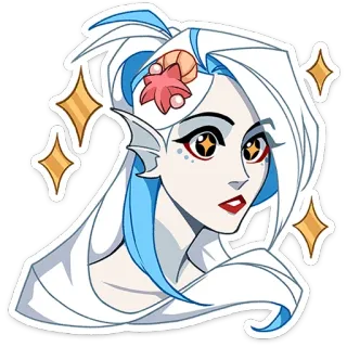 🤩 e837bf86 русалка, морское существо, фэнтези, мультфильм, наклейка telegram sticker
