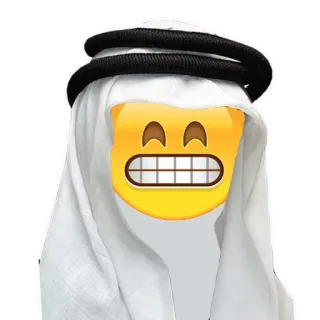 😁 97e90c75 Emoji, Araber, Arabisch, Lächeln, Kopfbedeckung, Kufiya telegram sticker