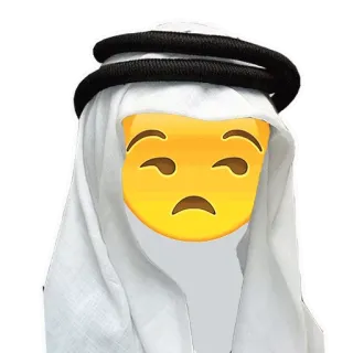 😒 ebf87f27 Emoji, Arabisch, Kufiya, Kopfbedeckung, Traurig telegram sticker