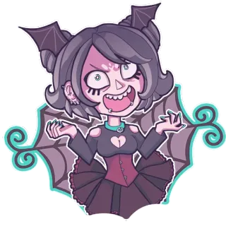 😂 10e979da desenho animado, gótico, vampiro, halloween, garota monstro telegram sticker