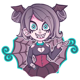 😀 392bbf70 gótico, morcego, desenho animado, garota, monstro, vampiro, assustador telegram sticker